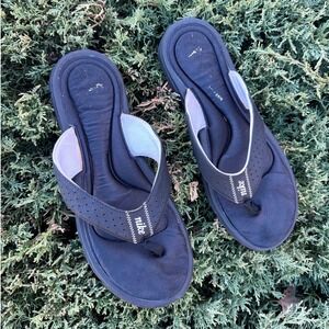 Nike Comfort Footbed Flip Flops Women's Size 10 Black Thong Sandals‎